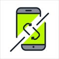 Content Syncing Handphone Icon Illustration Design