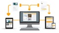 Content system design: management portal, web module, file organizer, user dashboard, data handler, page editor Royalty Free Stock Photo