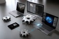 Content system design: management portal, web module, file organizer, user dashboard, data handler, page editor Royalty Free Stock Photo