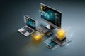 Content system design: management portal, web module, file organizer, user dashboard, data handler, page editor Royalty Free Stock Photo
