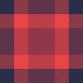Content texture plaid tartan, best background vector textile. Warm check fabric seamless pattern in red and dark colors