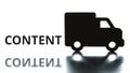 CONTENT word unloaded from the truck silhouette