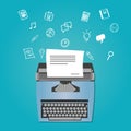 Content writer as copywriter with typewriter Royalty Free Stock Photo