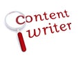 Content writer with magnifying glass Royalty Free Stock Photo