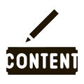 content writing icon Vector Glyph Illustration