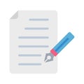 content writing, paper, pen, content fully editable vector icons Royalty Free Stock Photo