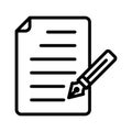 content writing, paper, pen, content fully editable vector icons Royalty Free Stock Photo