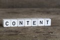 Content, written in cubes Royalty Free Stock Photo