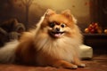 Contented Pomeranian dog cooling off. Generate ai Royalty Free Stock Photo
