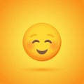 Contentment emoticon smile icon with shadow for social network design Royalty Free Stock Photo