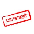 CONTENTMENT red rubber stamp isolated on white. Royalty Free Stock Photo