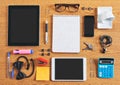 The contents of a business workspace organized and composed. Royalty Free Stock Photo