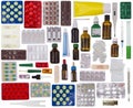 Contents of the home first-aid kit Royalty Free Stock Photo
