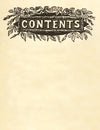 Contents title design Royalty Free Stock Photo