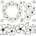 Conter Flower Wreath black outline