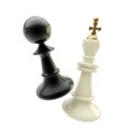 Contest and competition: pawn and king figures