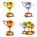 Contest Concepts - Colorful Trophy Cups of 3D