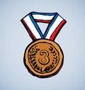 Medal. Vector drawing Royalty Free Stock Photo