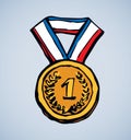 Medal. Vector drawing Royalty Free Stock Photo