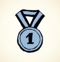 Medal. Vector drawing Royalty Free Stock Photo