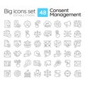 Contest management line icons set Royalty Free Stock Photo