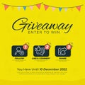 Contest prize giveaway enter to win banner social media with doodle style Royalty Free Stock Photo