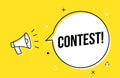 Contest social media giveaway competition vector background. Megaphone contest banner