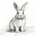 Speedpainting Of A Rabbit In A Black And White Sketch Royalty Free Stock Photo