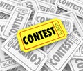 Contest Word Ticket Pile Win Raffle Fund Raiser Prize Drawing Royalty Free Stock Photo