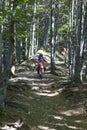 Training for the new year of motocross on the mountain paths Royalty Free Stock Photo