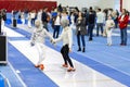 Contestants at the National Fencing Championship in Bucharest