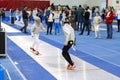 Contestants at the National Fencing Championship in Bucharest