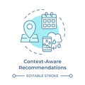 Context-aware recommendations soft blue concept icon Royalty Free Stock Photo