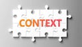 Context complex like a puzzle - pictured as word context on a puzzle pieces