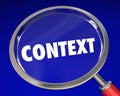 Context Word Magnifying Glass Meaning Information Royalty Free Stock Photo