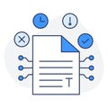 Contextual Recommendation icon. Textual Data Scrutiny. Document Content Inspection