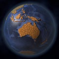 Continent of Australia covered with dry cracked earth. Disastrous climate change and global warming related conceptual Royalty Free Stock Photo