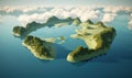 Continent-shaped lake reflects beauty of earth\'s geography Creating using generative AI tools