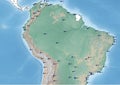 The continent of South America Illustration with Airports in North Royalty Free Stock Photo
