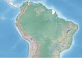 The continent of South America Illustration with the biggest lakes in North Royalty Free Stock Photo