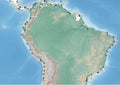 The continent of South America Illustration with the Ports Royalty Free Stock Photo