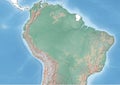 The continent of South America Illustration with the Railroads in North Royalty Free Stock Photo
