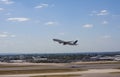 Continental Airlines Boeing 777 taking off from Heathrow Airport