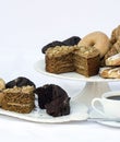 Continental breakfast buffet table setting with coffee and pastries Royalty Free Stock Photo