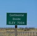 The Continental Divide sign also known as Western Divide in the Rocky Mountains of Wyoming Royalty Free Stock Photo