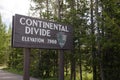 Continental Divide Sign Marker NPS Wyoming Elevation 7988 Royalty Free Stock Photo