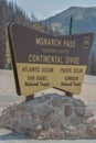The Continental Divide sign on Monarch Pass in the Rocky Mountains of Colorado Royalty Free Stock Photo
