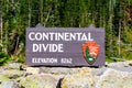 Continental divide sign Royalty Free Stock Photo