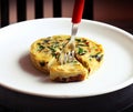 Continental omlette on white plate Royalty Free Stock Photo