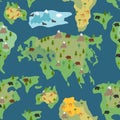 Continents seamless pattern. World map is endless ornament. Geog Royalty Free Stock Photo